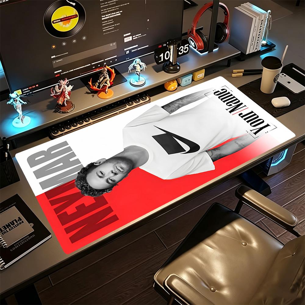 Neymar S Yellow Glory Customizable Name Mouse Pad Desk Mouse Pad Office Mouse Mats Non-Slip Rubber Base Office and Gaming Desk Decoration