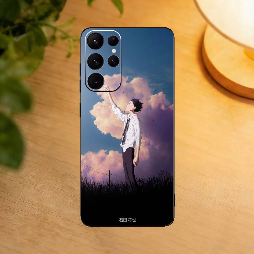 Чехол для телефона «Форма голоса» Сёя Нисимия для Samsung S25,24,23,22,30,21,10,9,Ultra,Plus,Lite Мягкий черный чехол