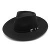 Jazz Top Men'S And Women'S Hemmed Cowboy Hat, Woolen Warm Jazz Hat