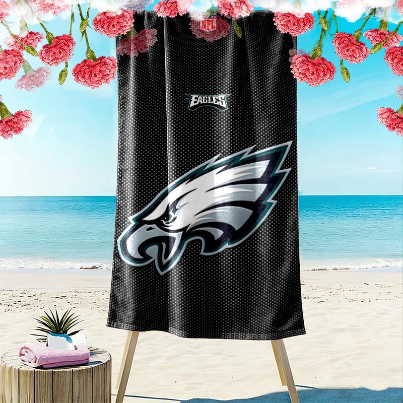 Philadelphia Eagles Print Beach Towel, Large Soft Quick Dry Towel for Beach Camping Swimming