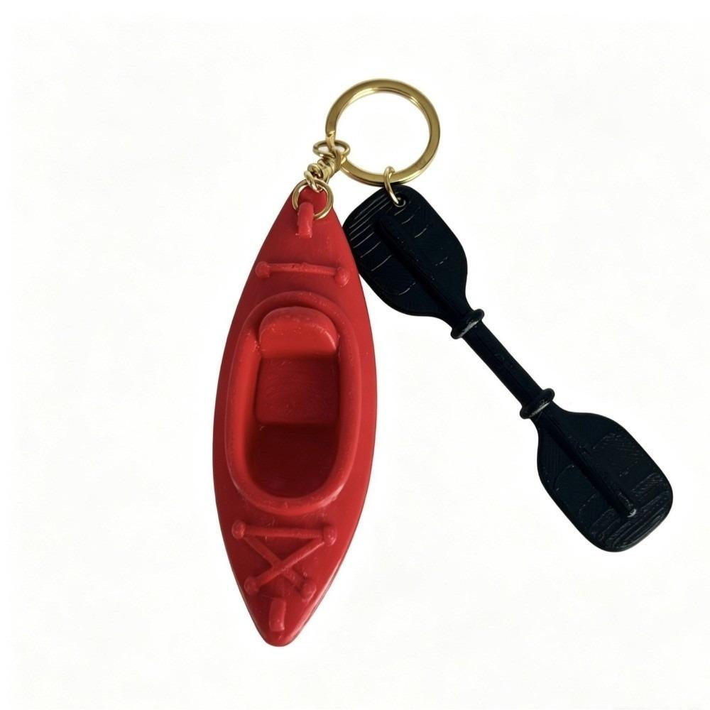 PLA Kayak Keychain 3D Shape Key Ring Decorative Trinket Canoe Pendant Gift