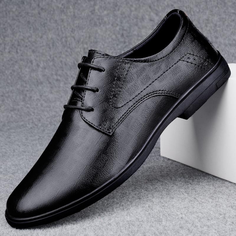 Luxury Brand Mens Casual Shoes Genuine Leather Men Bussiness Formal Shoes Fashion Designer Office Shoes Lace Up Oxford Footwear