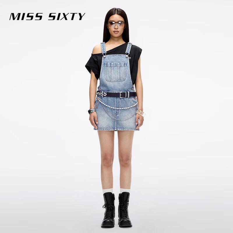 Miss Sixty Ретро джинсовое платье-сарафан с потертостями