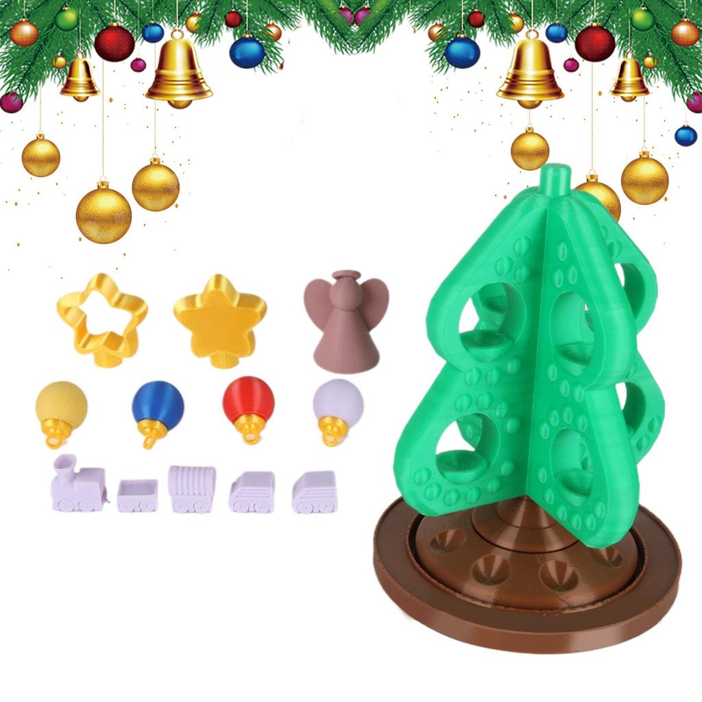 Детский Рождественский Набор Игрушечной Железной Дороги с Елкой, Напечатанный на 3D-принтере, Рождественские Украшения, Украшения для Праздничной Вечеринки, Подарки для Маленьких Мальчиков и Девочек