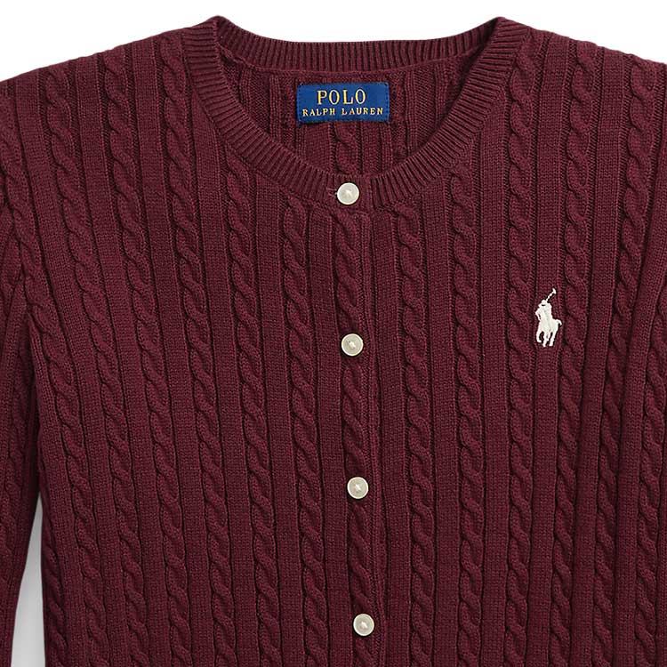 Polo Ralph Lauren Pony Embroidered Cable Knit Button Long Sleeve Sweater Kids Sweater CWPOSWEG6820376-600