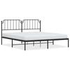 Metal Bed Frame with Headboard Black 183 x 213 cm