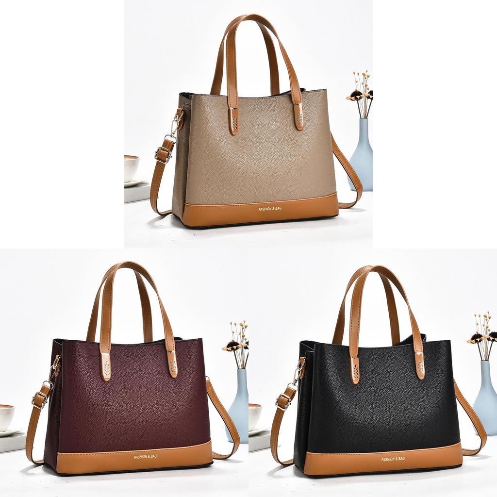 Trendy Casual Womens Big Tote With Car Stitching And Lychee Texture For Daily Commuting