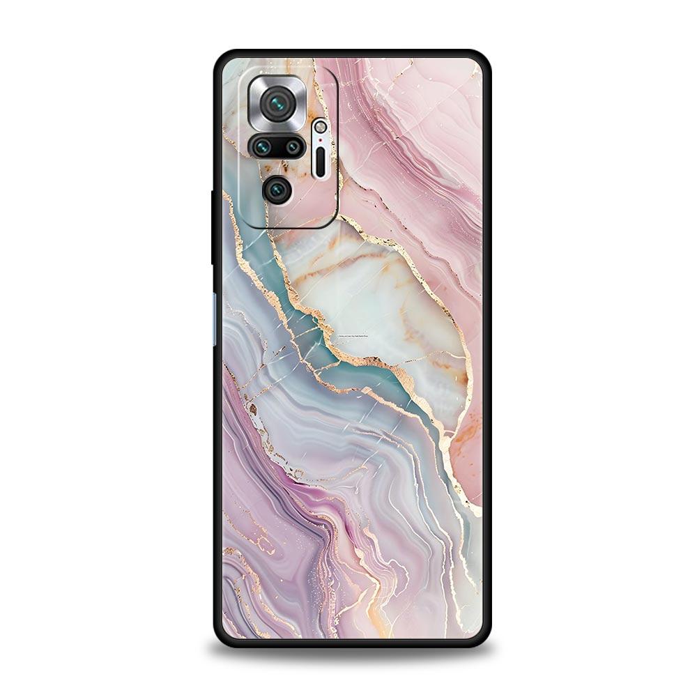 Мраморный чехол для телефона Xiaomi Redmi Note 14 13 5G 10 11 12 Pro Plus 4G 14C 13C 12C 10C Черный чехол