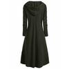 Winter Womens Fashion Hooded Plus Size Vintage Cloak High Low Sweater Blouse Long Tops