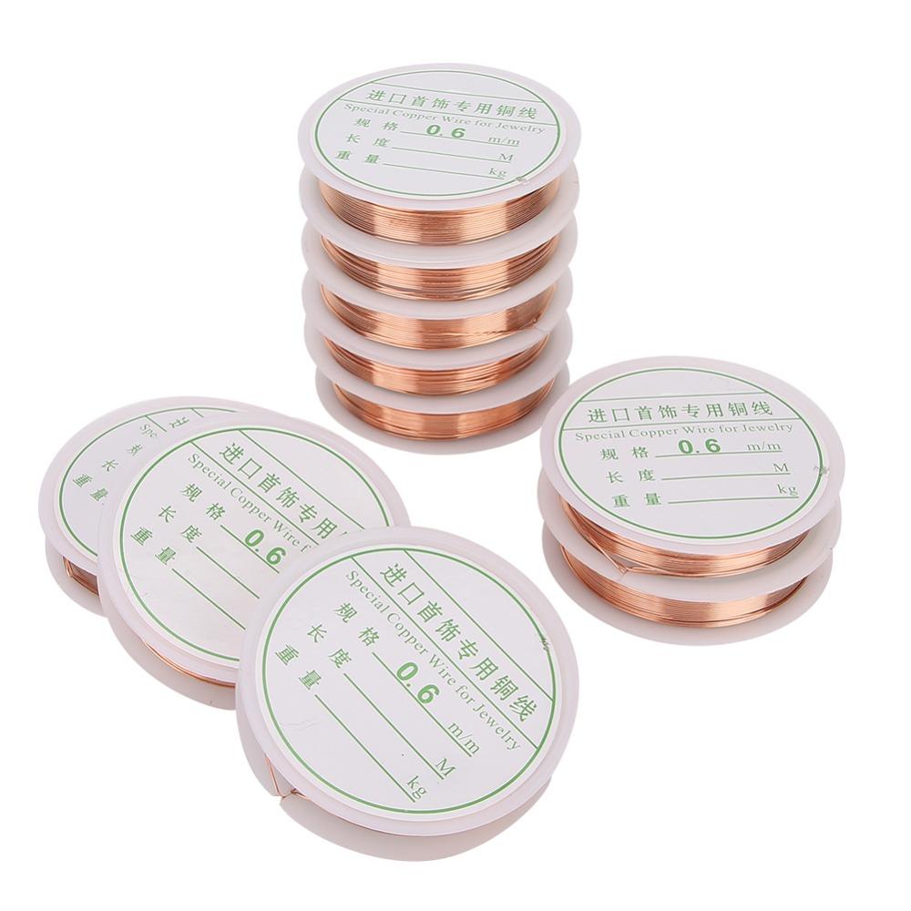 10 шт. Ювелирная медь розового цвета Медная проволока 0,6 мм Проволока для бисероплетения для ожерелий Ювелирные изделия Принадлежности для бисероплетения