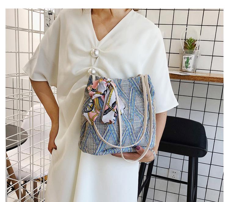 Женская соломенная сумка SCIONE с шелковым шарфом