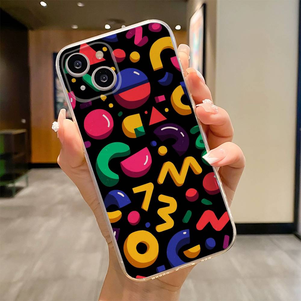 Красочная Граффити Линии Чехол Для Телефона Для iPhone 17 16e 16 15 14 13 12 11mini Pro Max X XR XSMAX 8 7 Air Plus Мягкий Чехол