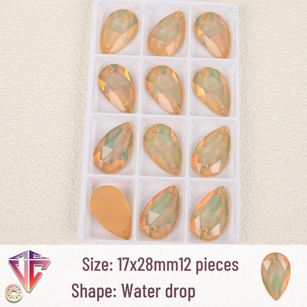 Флуоресцентные мокка каплевидные стразовые бусины - Ручная работа DIY Двухдырочные плоские аксессуары