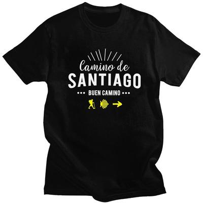 Мужская футболка Buen Camino De Santiago с коротким рукавом, 100% хлопок, уличная одежда