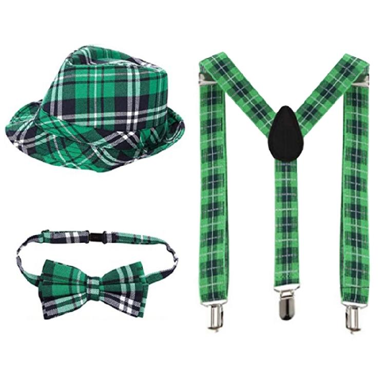 Ирландский Макияж Вечеринка Костюм для Женщин День Святого Патрика Костюм Включает Юбка Повязка на Голову Очки Длинная Перчатка Нарукавник