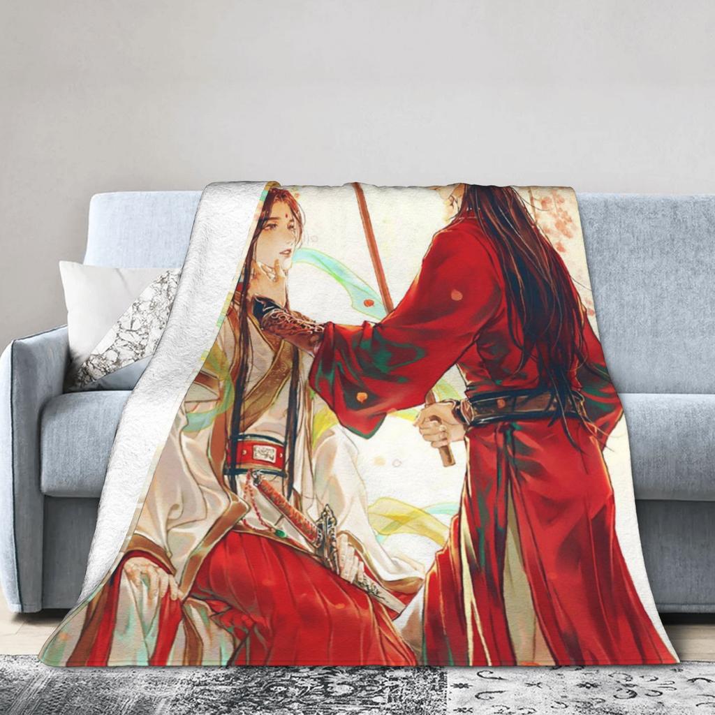 Tian Guan Ci Fu Blankets Anime Yaoi Lgbt Boy Love Plush Vintage Warm Throw Blanket for Bedding Lounge Autumn/Winter
