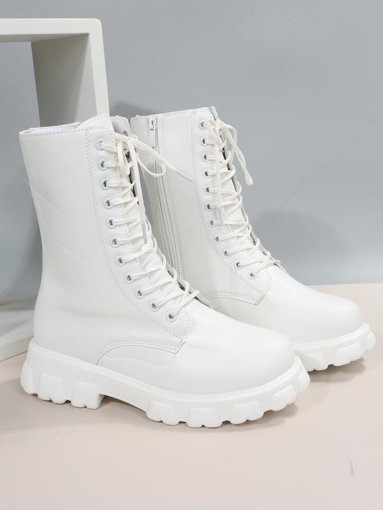 Большие осенне-зимние женские корейские ботинки Martin, круглая толстая подошва, модные мотоциклетные ботинки в британском стиле.