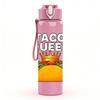 1PC Taco Queen Cartoon Taco Print 750ml Color Plastic Sports Water Bottle Leakproof Flip Straw Lid Suitable for Sports Office Home Use