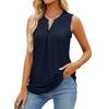 2023 Европейская и американская женская однотонная майка с V-образным вырезом и облегающего кроя с прорезями