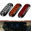 10 LED 6'' Oval Surface Mount Brake Stop Side Maker Stop Turn Signal Tail Light Trailer Truck Lamp 12V