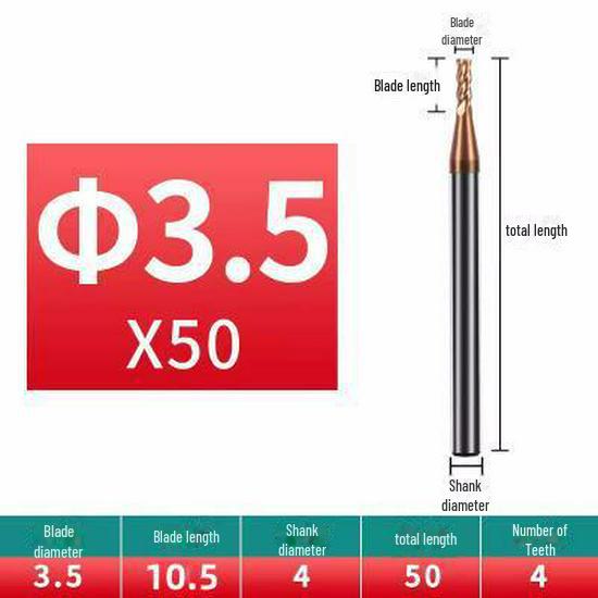 Фреза из вольфрамовой стали с 4 режущими кромками, 55 градусов - цельный твердосплавный концевой резец с прямым хвостовиком - фреза с ЧПУ