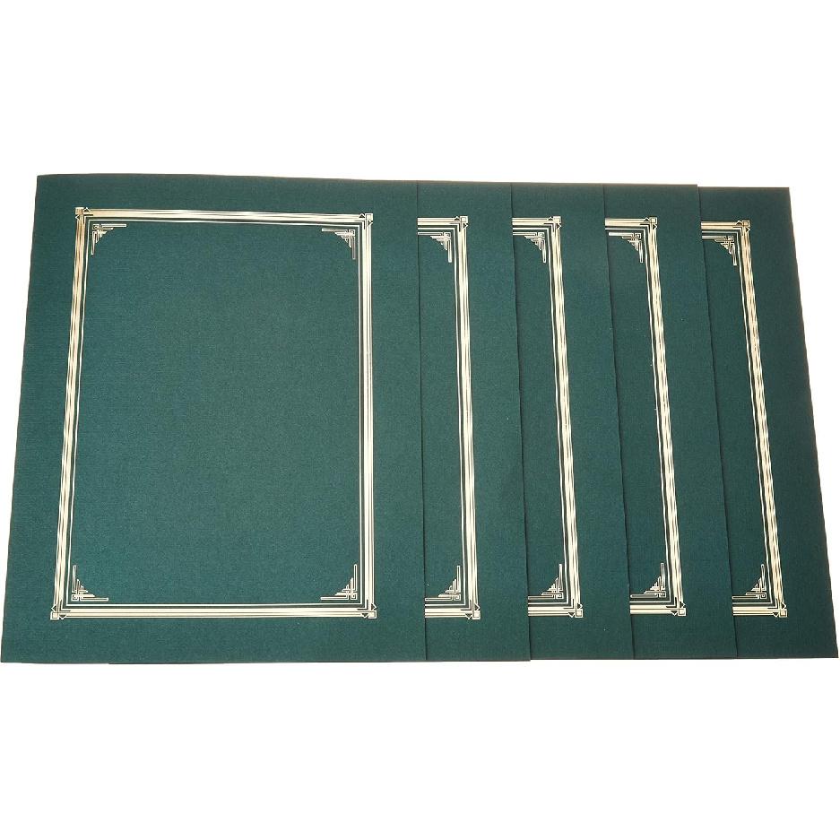 Ограниченные бумаги (TM). Папка для сертификатов, Обложка, 9,5 x 12,3/4 дюйма в сложенном виде, с высеченными углами, Предназначена для документов формата Letter 8,5" x 11", 8" x 10",
