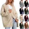 Lightweight Oversized V Neck Knitted Cardigan Loose Front Button Sweater Jacket for Women