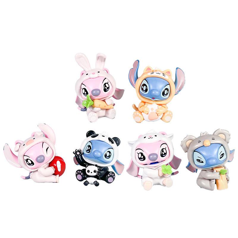 Стич и Ангел Кролик Панда Тигр Кошка Коала Свинья Серия Животные Модель Для Детей И Поклонников