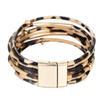 Charm MultiLayer Bangles Bohemian Style Magnetic Bracelet Fashion Leopard Leather Bracelets  Gifts