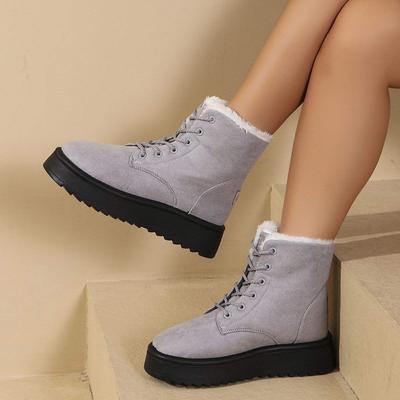 Хлопковая обувь женская зимняя новая корейская версия платформа короткие ботинки женская студенческая обувь хлопковые ботинки бархатные теплые большой размер зимние ботинки женские