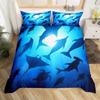 Dolphin Duvet Cover Set Cute Kawaii Wild Animals King Queen Full Size Polyester Bedding Set For Boys Girls Comforter Cover
