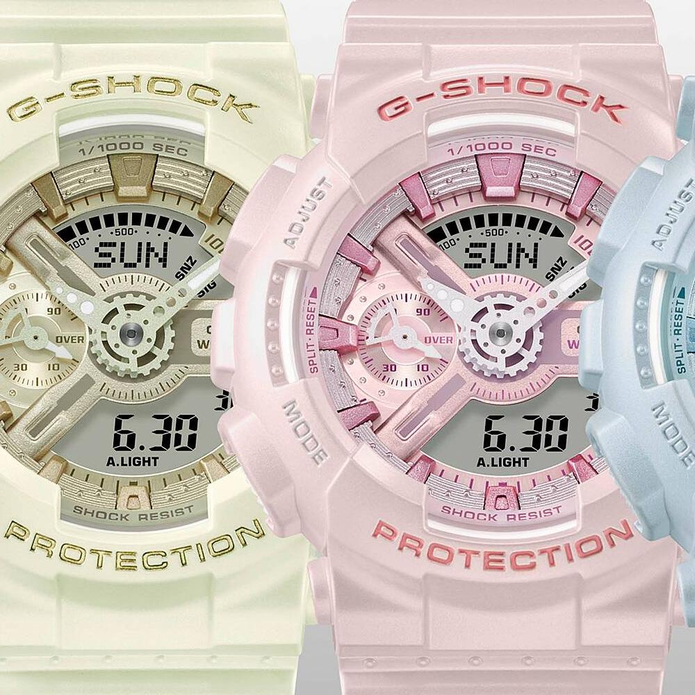 CASIO 200m Waterproof Quartz Movement Resin Strap Watch Women's Watch Pink Watch Dial GMA-S110ST-4A
