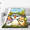 Puffin Rock and the New Friends Cartoon Anime Blanket Multi-size Warm Cozy Fluffy  Throw Blankets for Sofa Couch and Bed