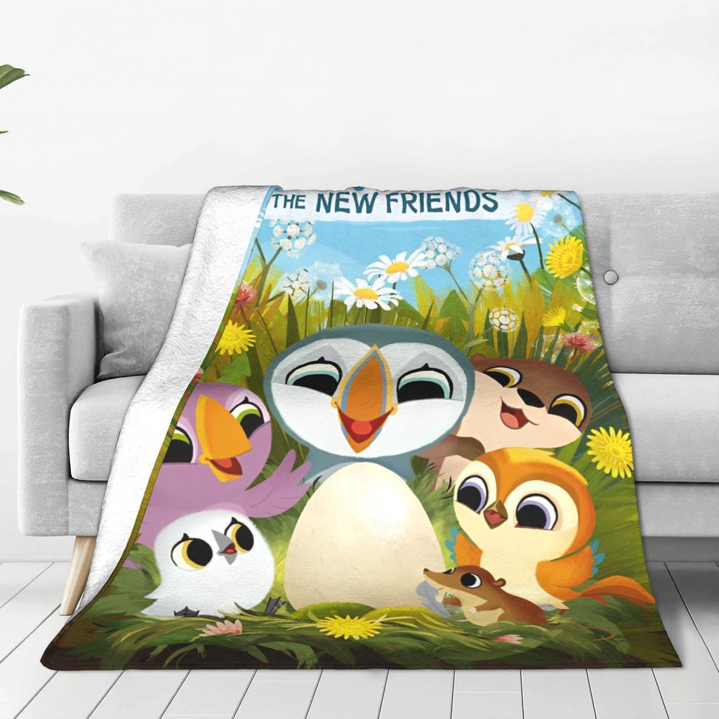 Puffin Rock and the New Friends Cartoon Anime Blanket Multi-size Warm Cozy Fluffy  Throw Blankets for Sofa Couch and Bed