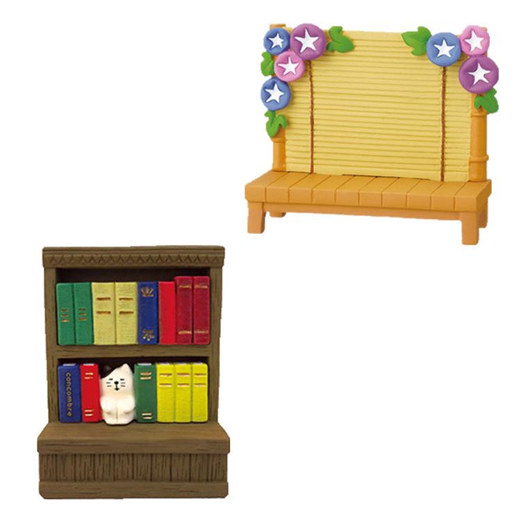 Kitsune-do Zakka Японский Кот Книжная полка Миниатюрное украшение