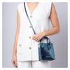 MICHAEL KORS Mercer front logo snap closure patent leather shoulder crossbody tote extra small women's teal
