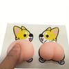 2pcs Corgi Butt Silicone Car Decals, Cute Squeeze Stress Relief Refrigerator Bumper Stickers, Non-Electric Party Supplies Gifts.