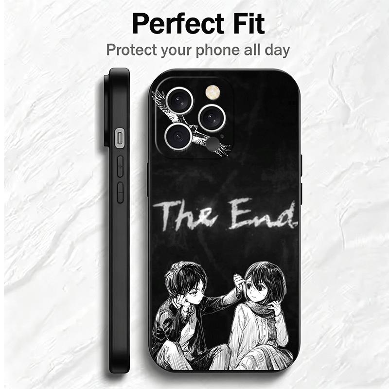 A-Атака Титанов Микаса Мягкий Чехол для Телефона для iPhone 16 16E 17 Air 15 Pro Max 14 Plus 13 Mini 11 12 7 Черный Чехол Задняя Панель