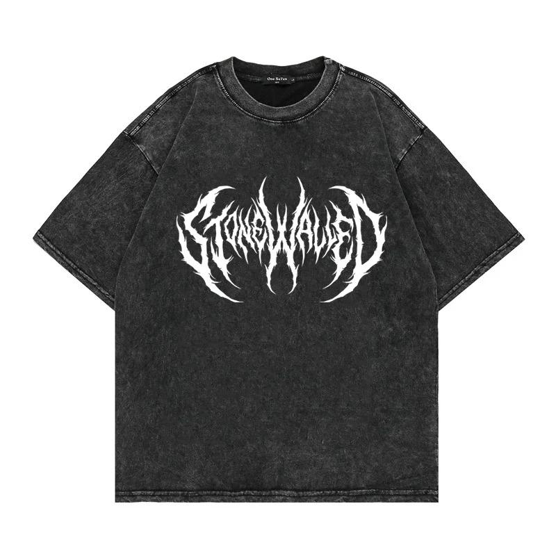 benber vintage style Oversized Washed Punk T Gothic Graphic Unisex High Street Vintage Loose Casual Ts Harajuku Cotton T s Man