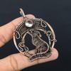 White Topaz Gemstone Pure Copper Wire Wrapped Handmade Pendant Jewelry For Gift