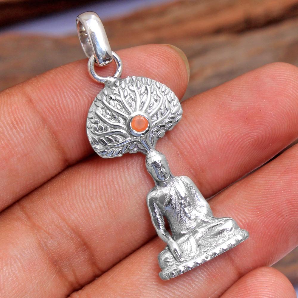 Синий топаз, перидот, аметист, сердолик, гранат, цитрин, подвеска Будды, стерлинговое серебро 925 пробы, очаровательные ювелирные изделия
