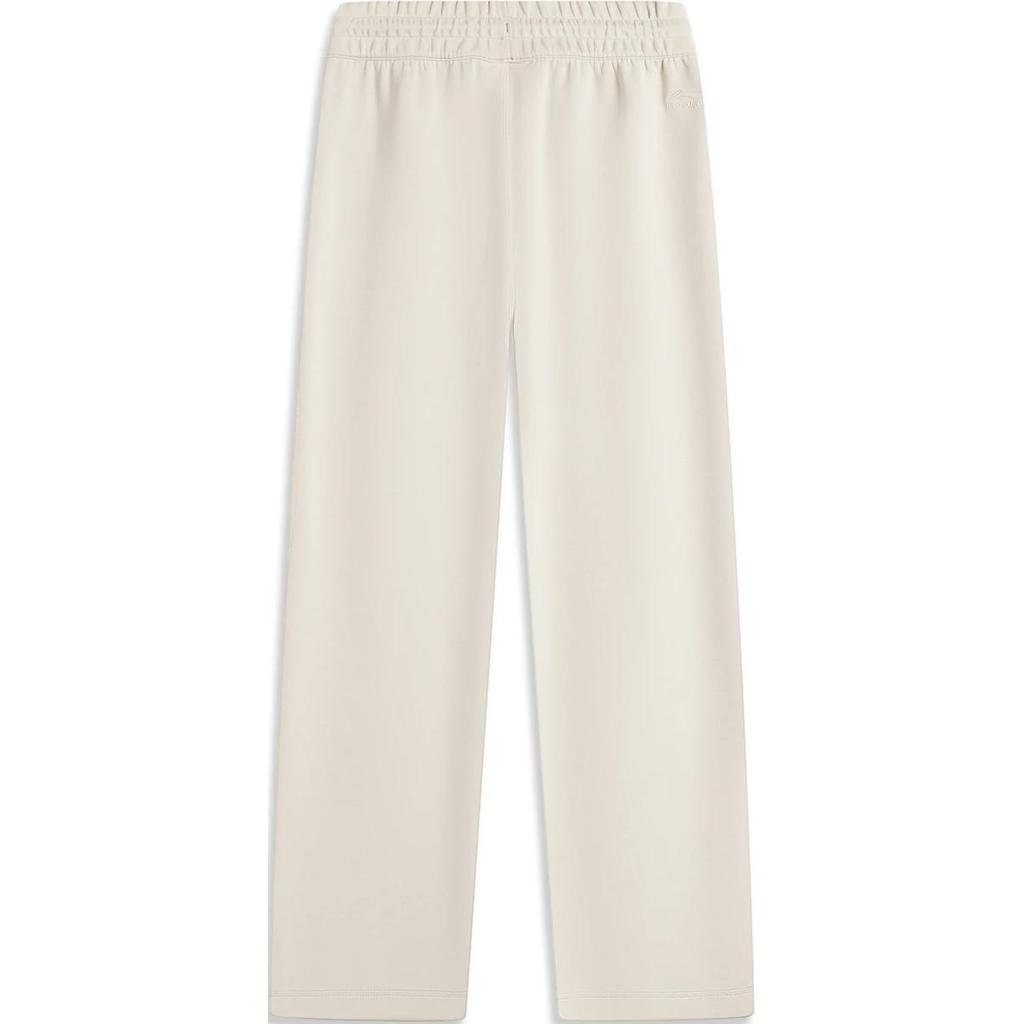 Li Ning Sports Lifestyle Series однотонные, со средней талией, на шнурке, удобные, дышащие, прямые, повседневные брюки, женские брюки цвета слюды и серого AKLU322-5