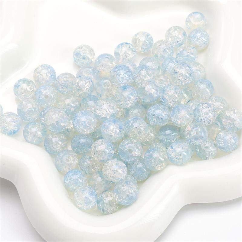 Комплект браслетов из бисера Summer Jelly Gold Glitter: Двойные стеклянные круглые бусины и полусахарные пузырчатые бусины