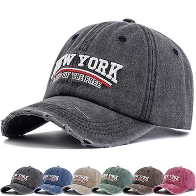 Унисекс винтажная стираная хлопковая кепка с вышивкой New York, бейсболки для мужчин и женщин, ретро уличная одежда, кепки для отдыха, кепки-папы