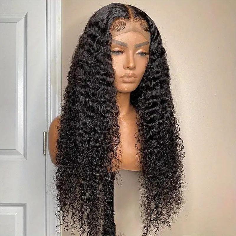 European and American fashion wig, front lace long curly hair, African hot-selling small curl lace wig headgear