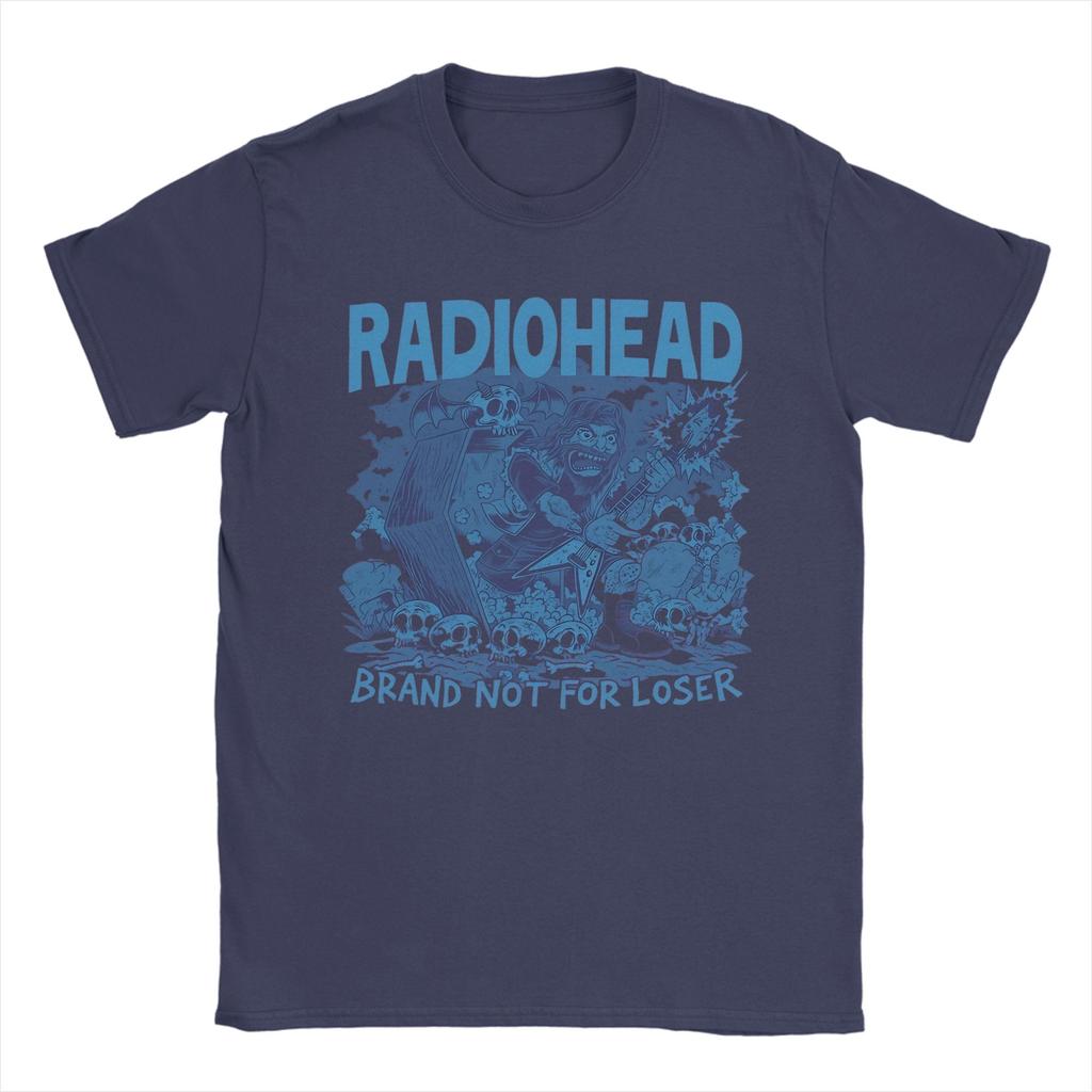 Футболки Radiohead для мужчин Чистый хлопок Винтажная футболка Круглый вырез Футболка с коротким рукавом Одежда Подарок