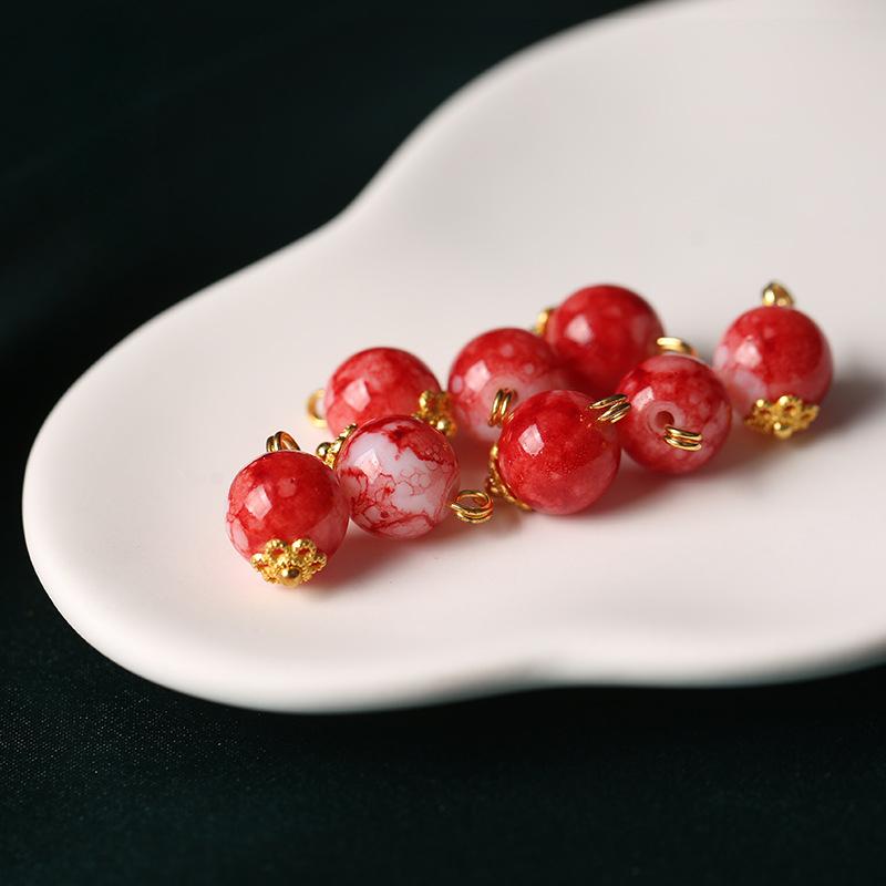 10 шт. традиционных китайских пуговиц 10 мм, цветные стеклянные пуговицы с ножкой, аксессуары для женской одежды