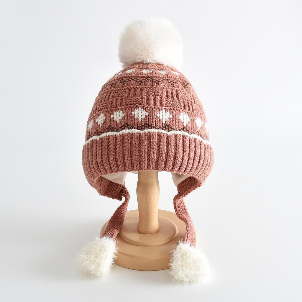 Children's Knitted Hat with Pom-Pom