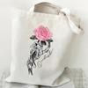 Холщовая сумка для покупок, графическая женская сумка Harajuku, большая вместительная сумка через плечо, эко-модная сумка для девочек