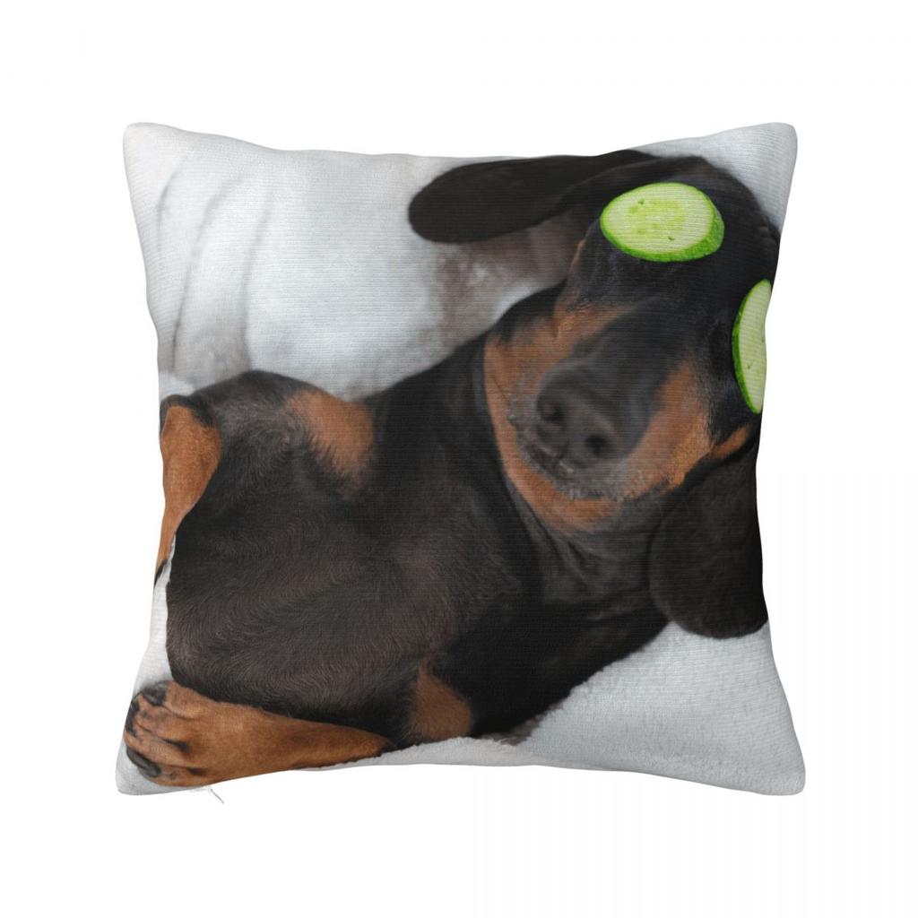 Dachshund Dog Square Pillow Covers Polyester Home Wiener Sausage Doxie Cushion Case Cute Decor Pillowcase 4040